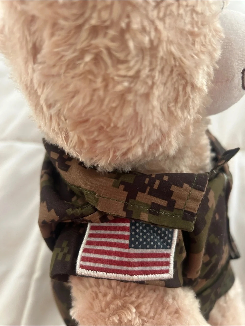 Build-A-Bear Beige Teddy in Camouflage Outfit